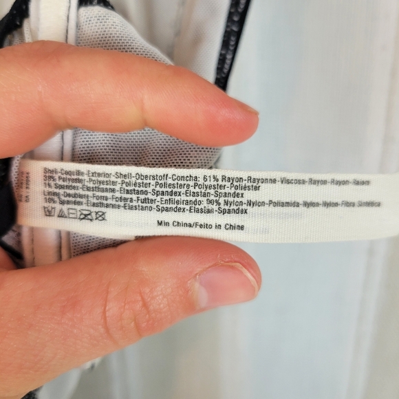 Intimately Free People Halter Bralette Bra Size Medium Black White - Picture 6 of 6